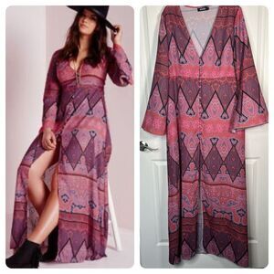 Missguided Pink and Purple Maxi Dress